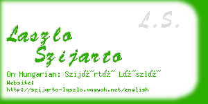 laszlo szijarto business card